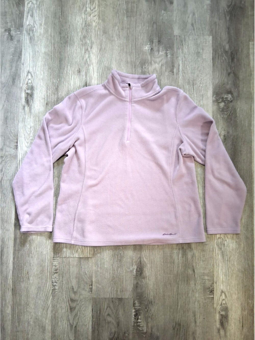 Eddie Bauer Women Lg Polartec Fleece 1/4 Zip Pullover Lavender Purple Jacket